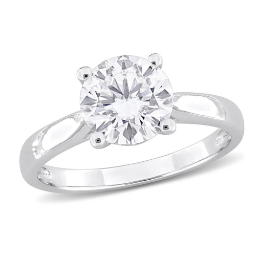GEM AND HARMONY  1.85 Carat (Ctw) Lab-Created Solitaire Moissanite Engagement Ring In Sterling In Silver
