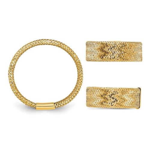 Bague élastique en or jaune 14K ct