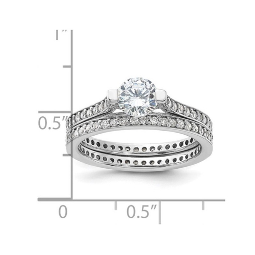 Sterling Silver Engagement Bridal Wedding Ring Set with Cubic Zirconia (CZ)