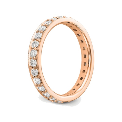 1.00 Carat Diamond Eternity Wedding Band Ring in 14K Rose Pink Gold