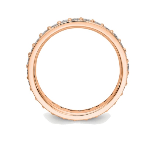 1.00 Carat Diamond Eternity Wedding Band Ring in 14K Rose Pink Gold