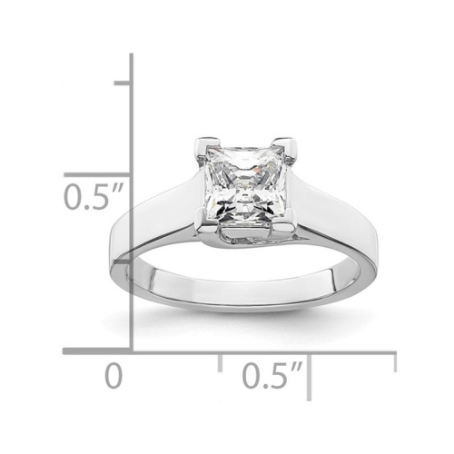 1.20 Carat Certified Princess Lab-Grown Diamond By-Pass Engagement Ring 14K White Gold
