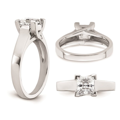 1.20 Carat Certified Princess Lab-Grown Diamond By-Pass Engagement Ring 14K White Gold