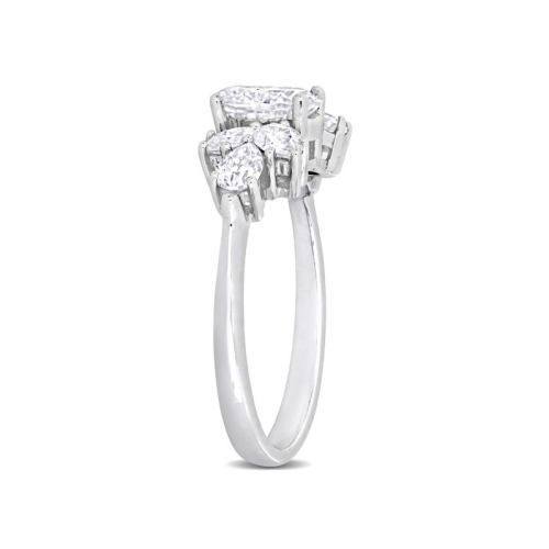 2.04 Carat Lab-Created Oval Moissanite Engagement Ring in 10K White Gold