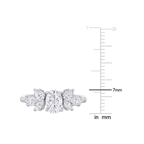 2.04 Carat Lab-Created Oval Moissanite Engagement Ring in 10K White Gold