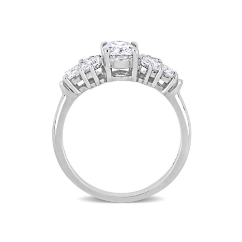 2.04 Carat Lab-Created Oval Moissanite Engagement Ring in 10K White Gold