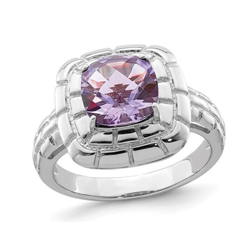 GEM AND HARMONY  2.25 Carat (Ctw) Quartz Ring In Sterling Silver In Pink