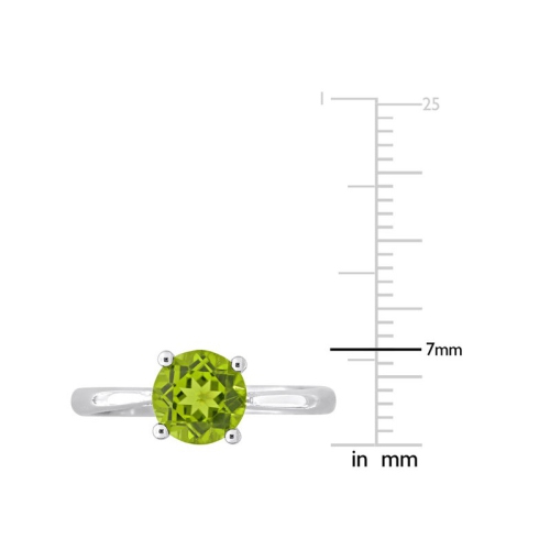 1.50 Carat Peridot Solitaire Ring in Sterling Silver