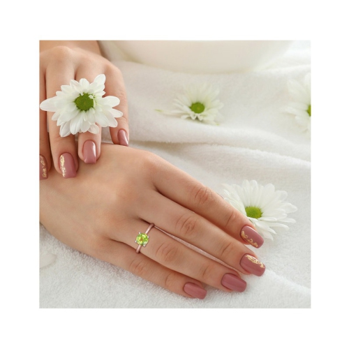 1.50 Carat Peridot Solitaire Ring in Sterling Silver