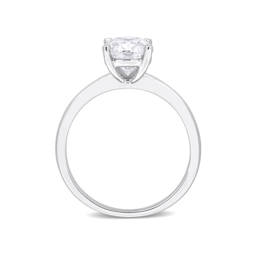 2.00 Carat Lab-Created Oval Solitaire Moissanite Engagement Ring in Sterling Silver