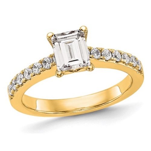 GEM AND HARMONY  1.92 Carat (Ctw Vs2, G-H) Emerald-Cut Certified Lab-Grown Diamond Engagement Ring 14K Gold In Yellow