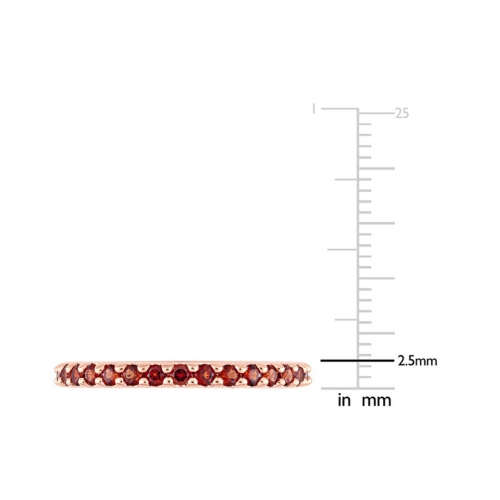 1.15 Carat Garnet Eternity Wedding Band Ring in 10K Rose Gold
