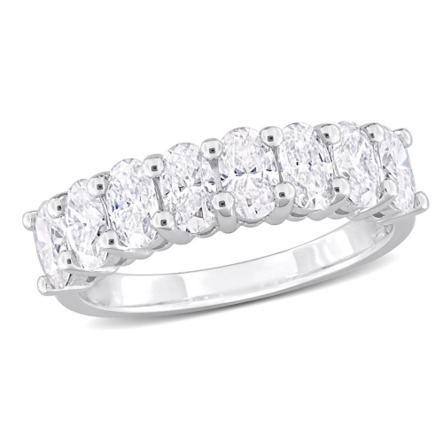 GEM AND HARMONY  1.60 Carat (Ctw) Lab-Created Moissanite Anniversary Band Ring In Sterling In Silver