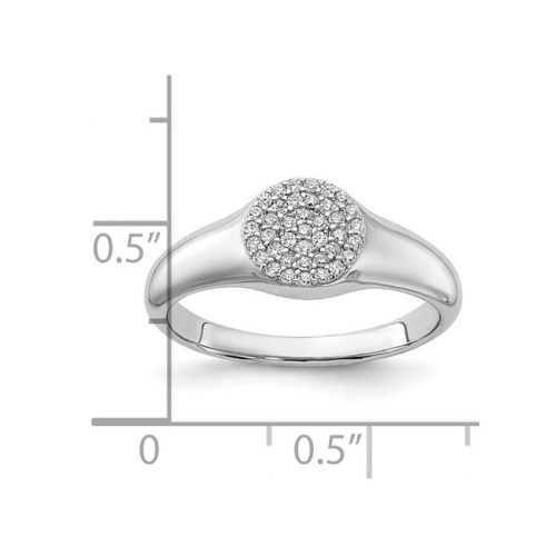 Sterling Silver Circle Ring with Micro Pave Synthetic Cubic Zirconias