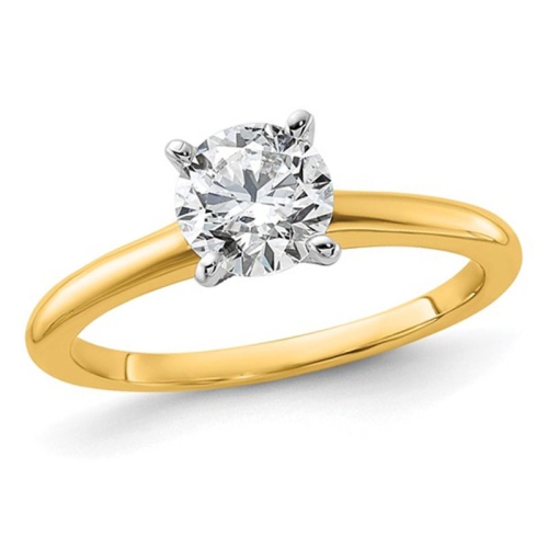GEM AND HARMONY  1.00 Carat (Ctw Vs2-Vs1, D-E-F) Igi Certified Lab-Grown Diamond Solitaire Engagement Ring In 14K Gold In Yellow