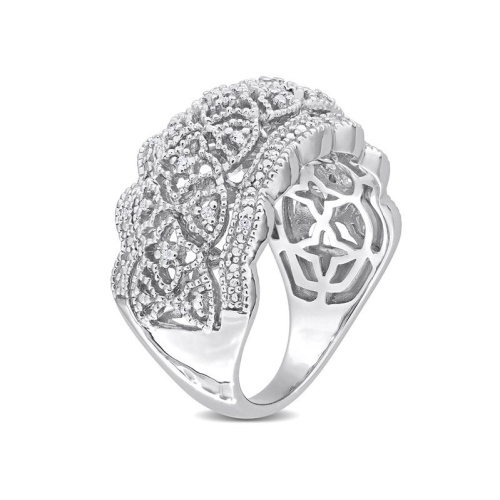 1/10 Carat Diamond Vintage Ring in Sterling Silver