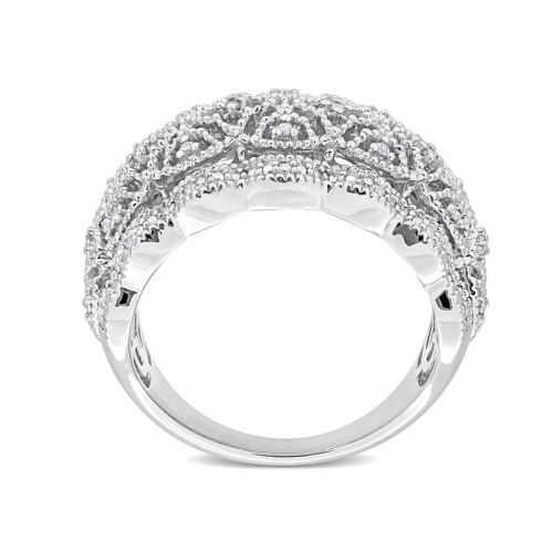 1/10 Carat Diamond Vintage Ring in Sterling Silver