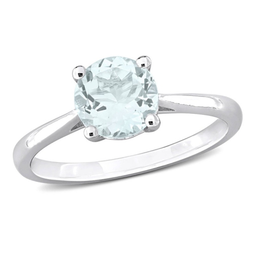 GEM AND HARMONY  1.15 Carat (Ctw) Aquamarine Solitaire Ring In Sterling In Silver