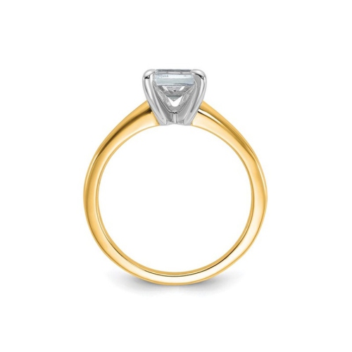 1.50 Carat Emerald-Cut Certified Lab-Grown Diamond Solitaire Engagement Ring in 14K Yellow Gold