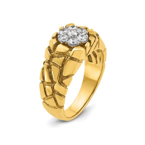 Mens 1/2 Carat Lab-Grown Diamond Ring in 14K Yellow Gold