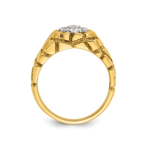 Mens 1/2 Carat Lab-Grown Diamond Ring in 14K Yellow Gold