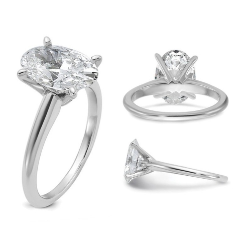 2.20 Carat Certified Lab-Grown Diamond Solitaire Engagement Ring in 14K White Gold