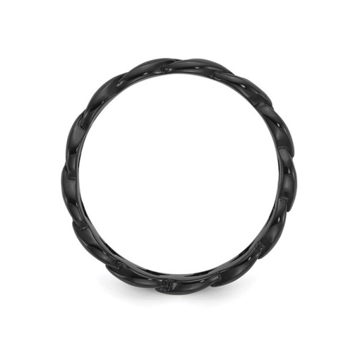 Mens Black Plated Stainless Steel 8mm Curb Link Band
