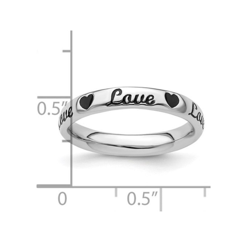 Bague en argent sterling en forme de coeur avec breloque en forme de coeur