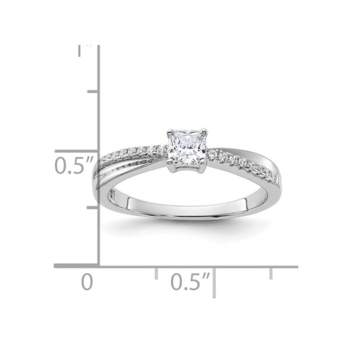 Sterling Silver Cubic Zirconia Polished Promise Ring