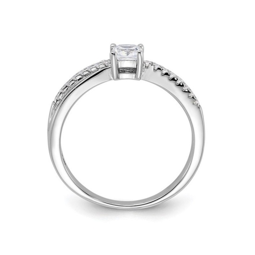 Sterling Silver Cubic Zirconia Polished Promise Ring