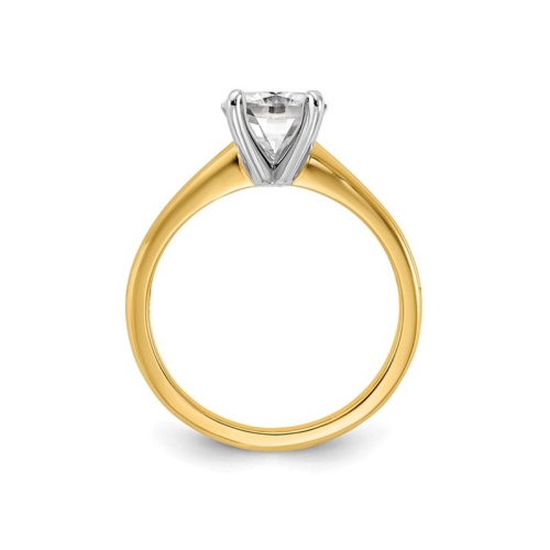 1.75 Carat Certified Cushion-Cut Lab Grown Diamond Solitaire Engagement Ring in 14K Yellow Gold