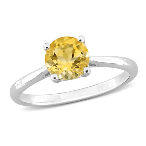 Bague en argent sterling avec citrine solitaire d'1,25&nbsp;carat