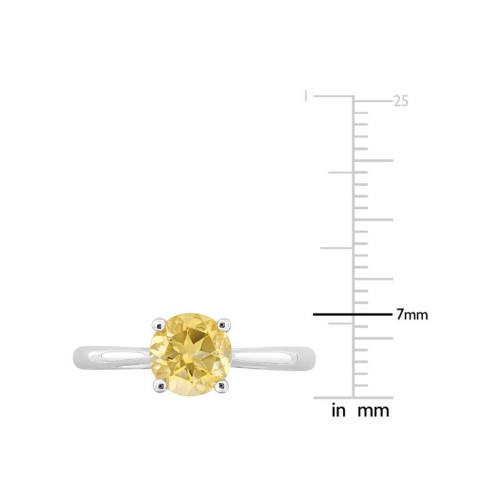 Bague en argent sterling avec citrine solitaire d'1,25 carat
