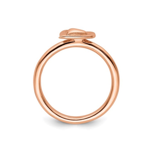Bague en argent sterling plaqué rose en forme de coeur