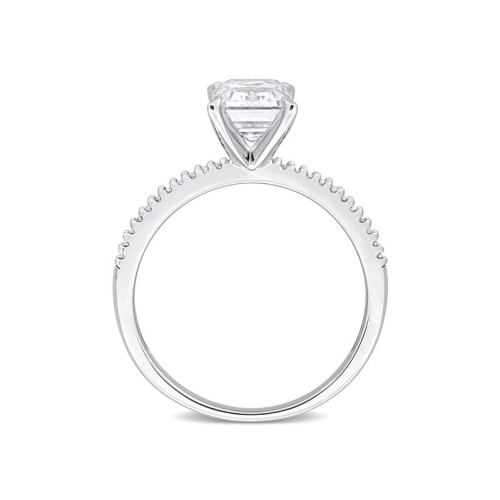 1.75 Carat Lab-Created Emerald-Cut Moissanite Engagement Ring in 14K Yellow Gold with Diamonds