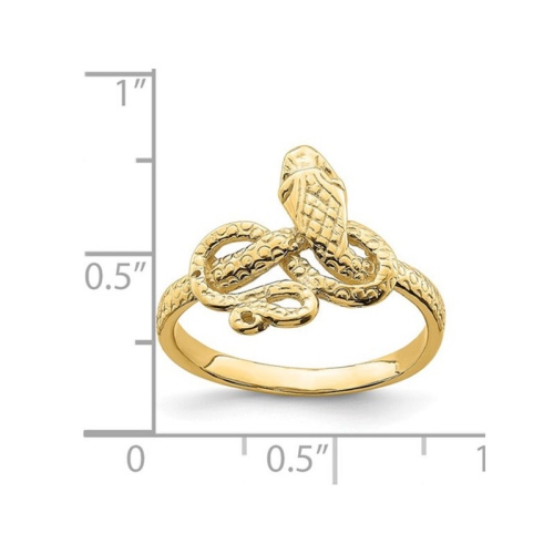 14K Yellow Gold Snake Slither Ring