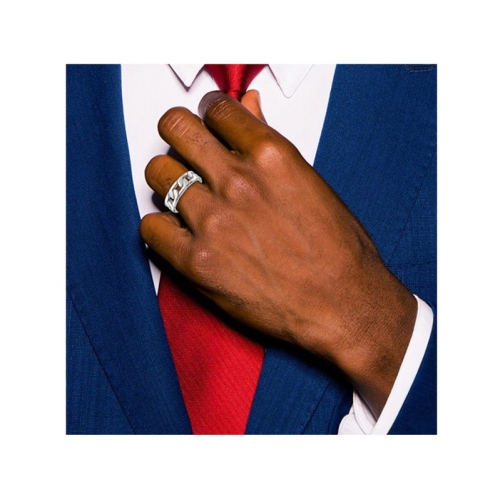 Mens Stainless Steel Polished Chain Link Band Ring