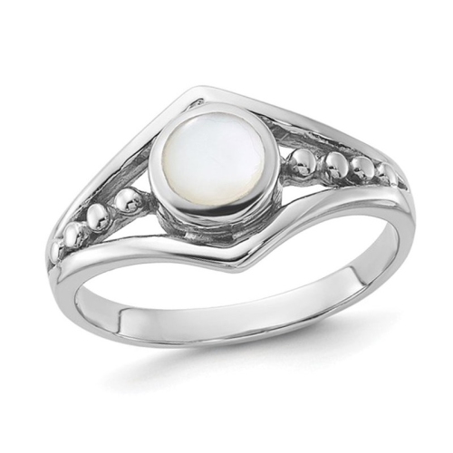 GEM AND HARMONY  Mother Of Pearl Ring In Polished Sterling In Silver