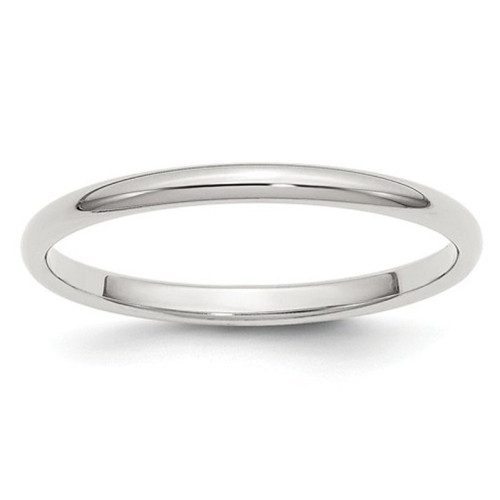 GEM AND HARMONY  Ladies 2MM Wedding Band Ring In Sterling In Silver