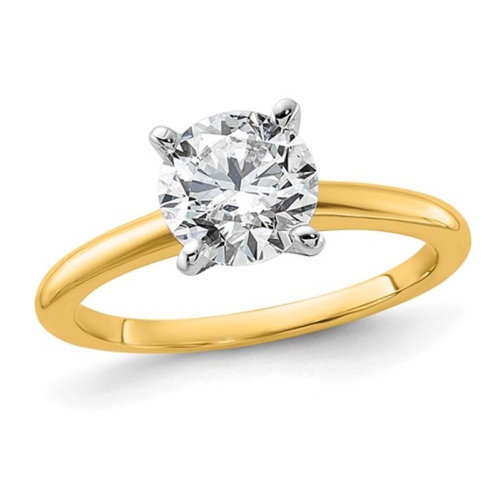 GEM AND HARMONY  1.50 Carat (Ctw Vs2-Vs1, D-E-F) Igi Certified Lab-Grown Diamond Solitaire Engagement Ring In 14K Gold In Yellow