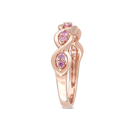 3/10 Carat Pink Sapphire Infinity Anniversary Band Ring in 14K Rose Pink Gold