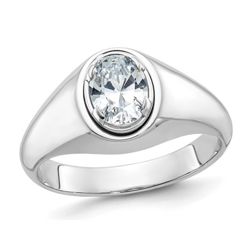 GEM AND HARMONY  Mens 1.00 Carat (Ctw) Lab-Grown Diamond Ring In 14K Gold (Size 10) In White