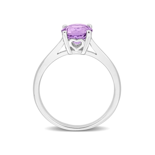 1.30 Carat Amethyst Round Solitaire Ring in Sterling Silver