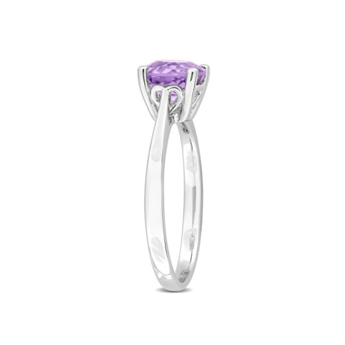 1.30 Carat Amethyst Round Solitaire Ring in Sterling Silver
