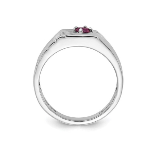 Mens 1/3 Carat Ruby Ring in Sterling Silver