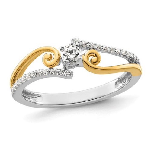 1/4 Carat Diamond Engagement Promise Ring in 14K White Gold (SIZE 7)