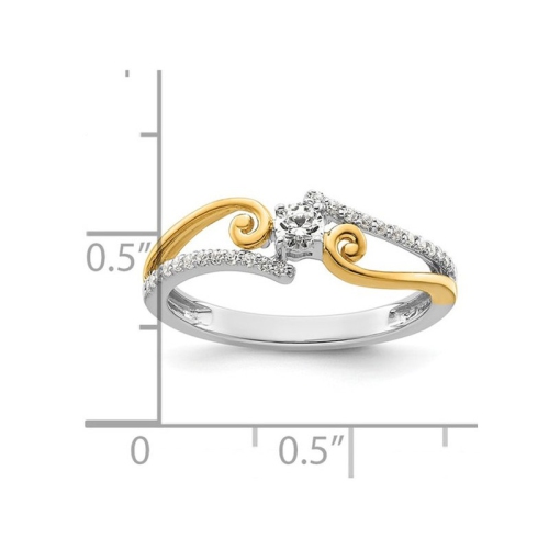 1/4 Carat Diamond Engagement Promise Ring in 14K White Gold (SIZE 7)