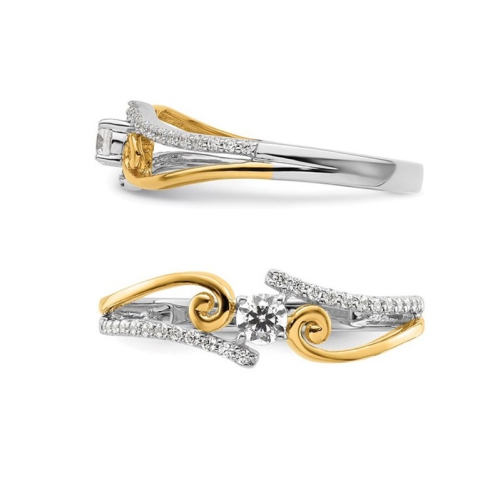 1/4 Carat Diamond Engagement Promise Ring in 14K White Gold (SIZE 7)