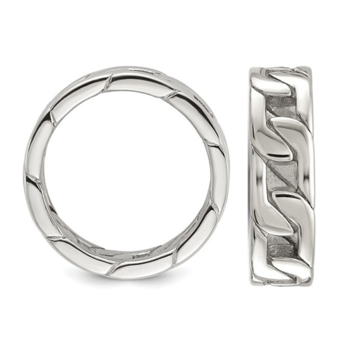 Mens Stainless Steel Polished Chain Link Band Ring