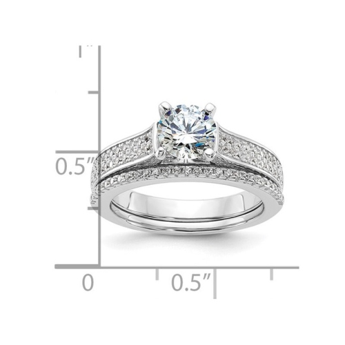 Sterling Silver Engagement Bridal Wedding Ring Set with Cubic Zirconia (CZ)